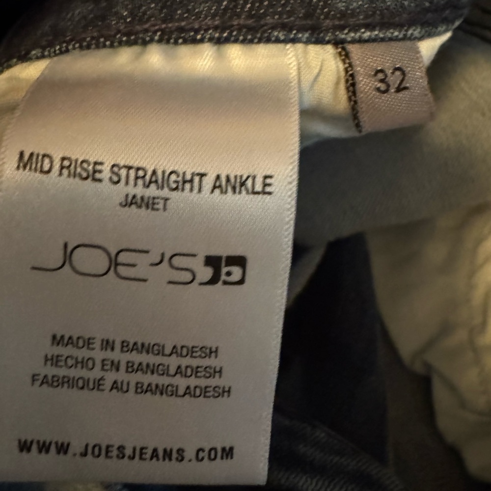 Joes Jeans Womens Janet Mid Rise Straight Ankle Jean Size 32 - Picture 3 of 3